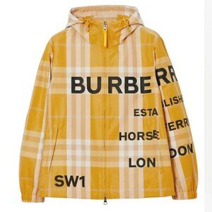 Burberry Mens XL Marigold Stanford Check Horseferry Hooded Jacket $2150‎